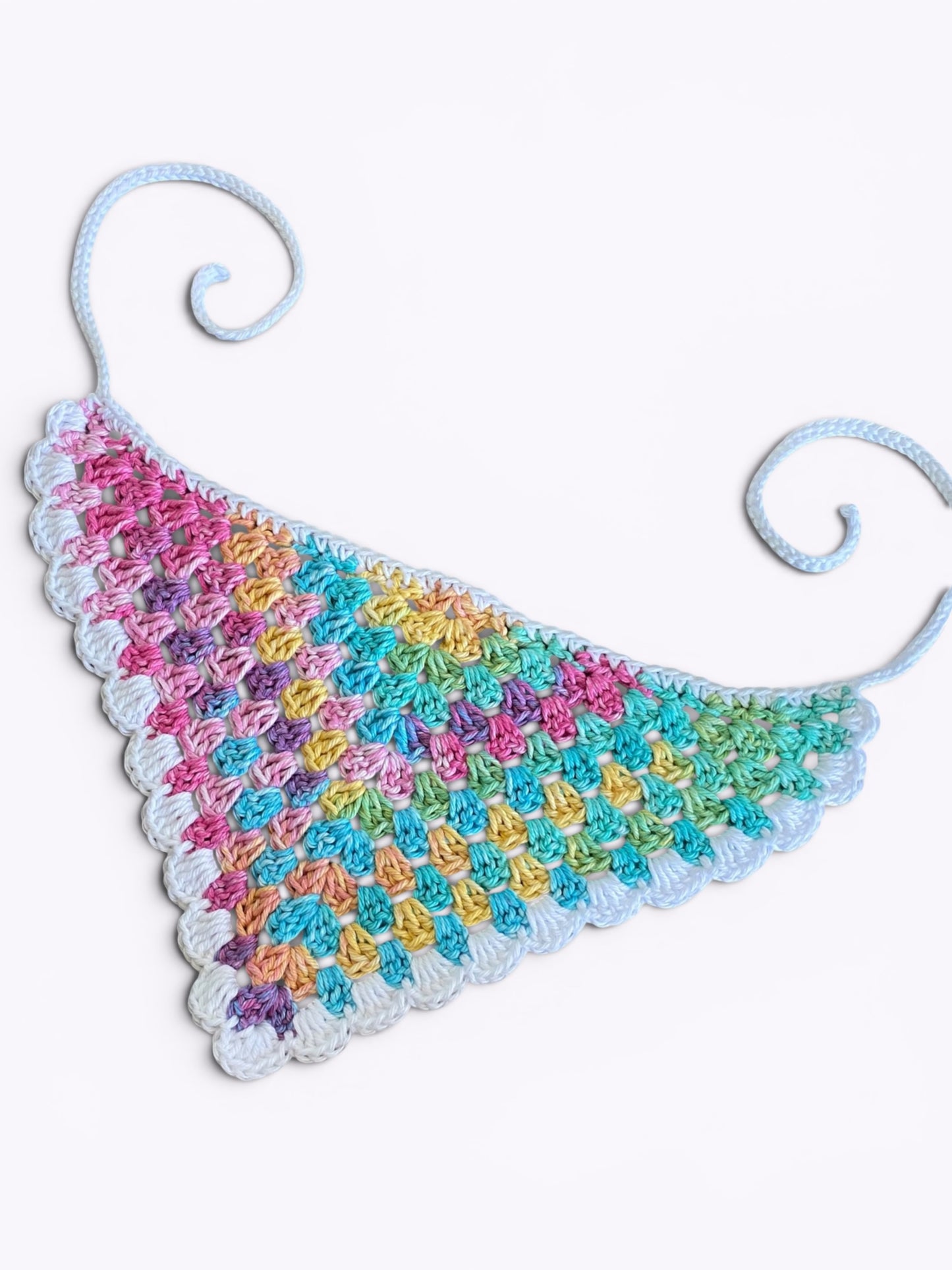 Rainbow Brights Crochet Bandana 100% Cotton
