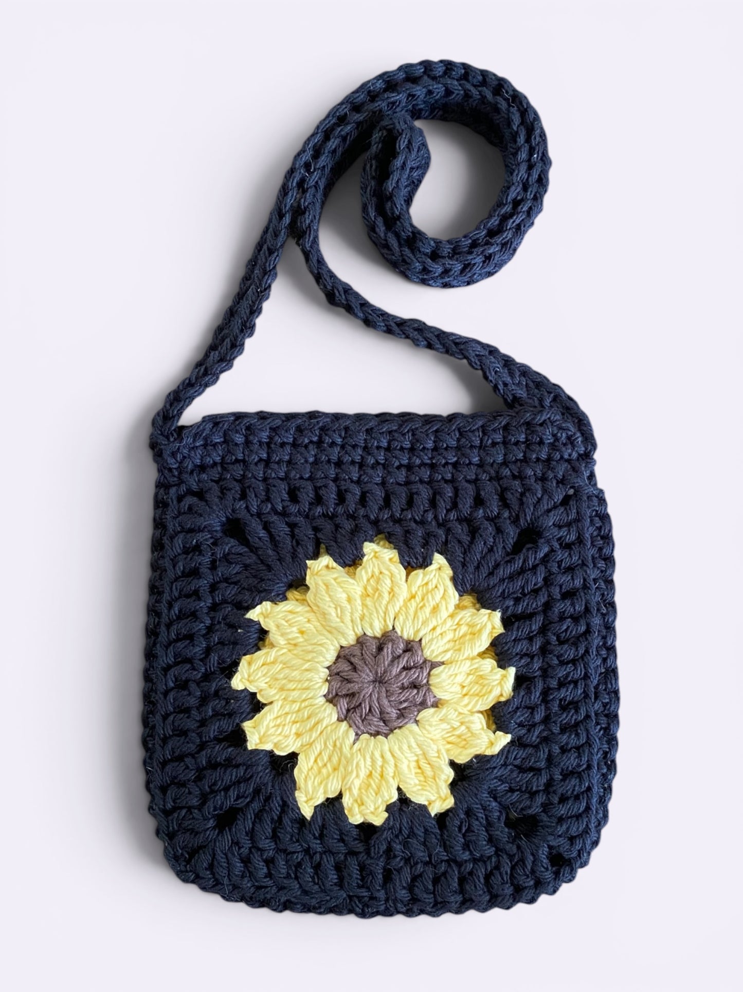 Crochet Sunflower Side Bag Phone Bag