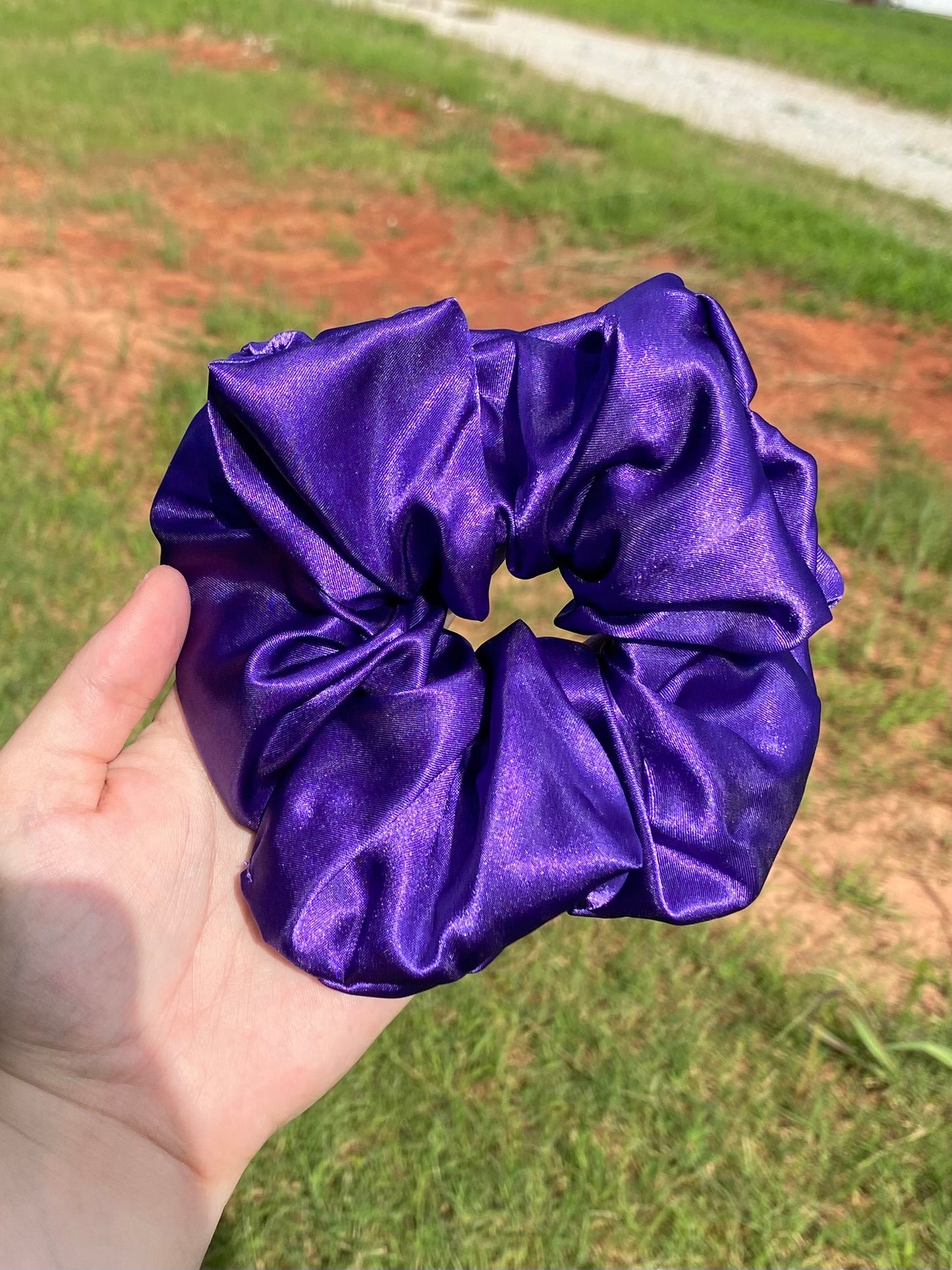 Clearance XL Purple Satin Scrunchie