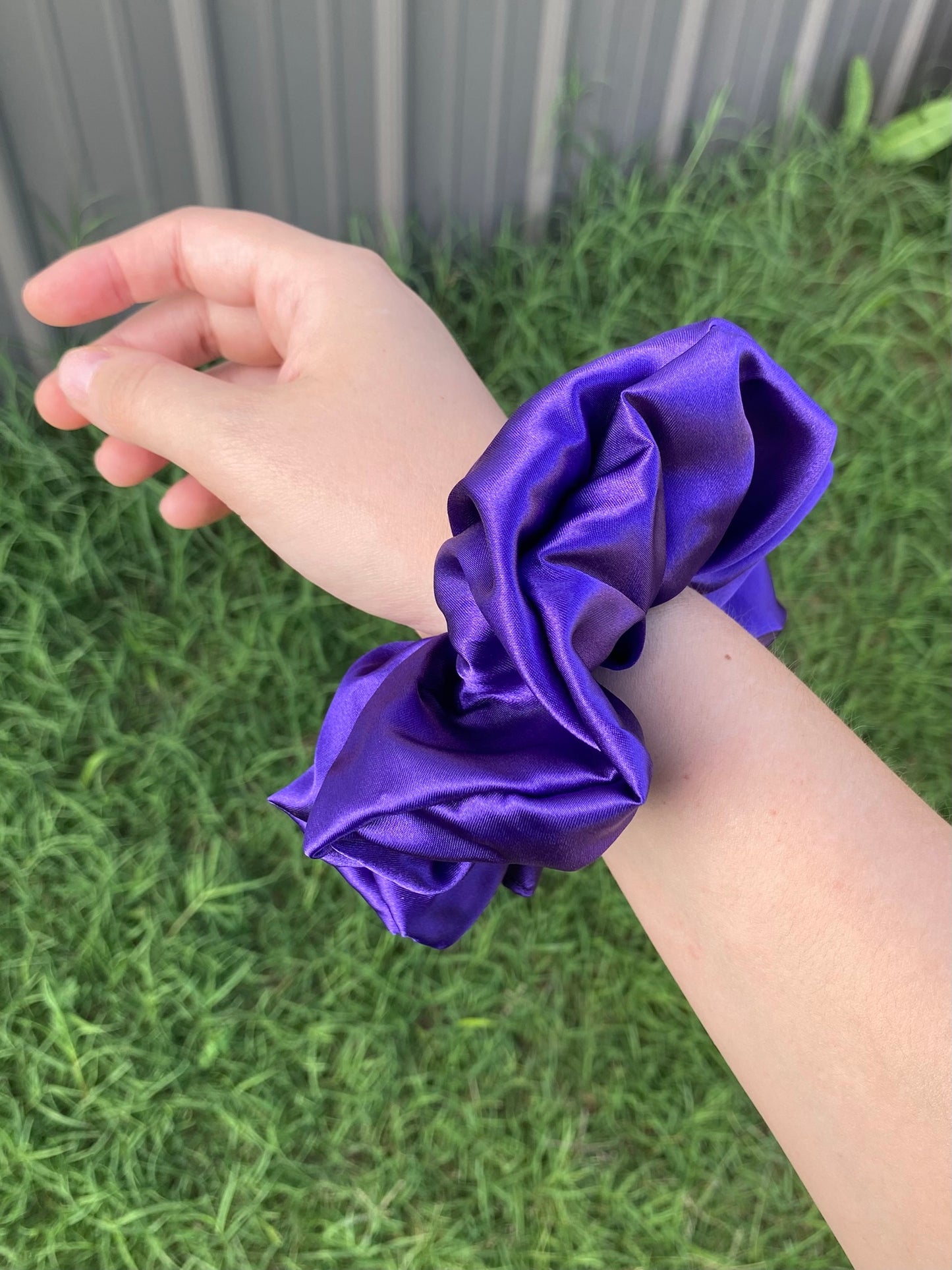 Clearance XL Purple Satin Scrunchie