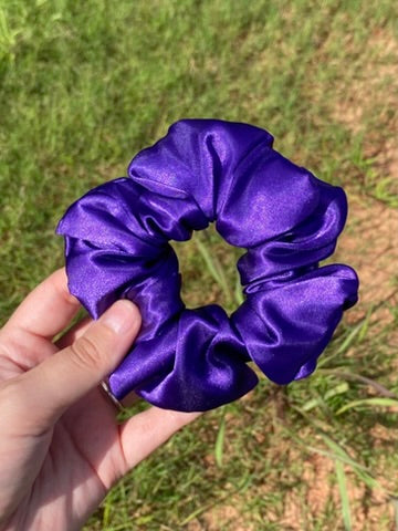 Regular Purple Satin Scrunchie