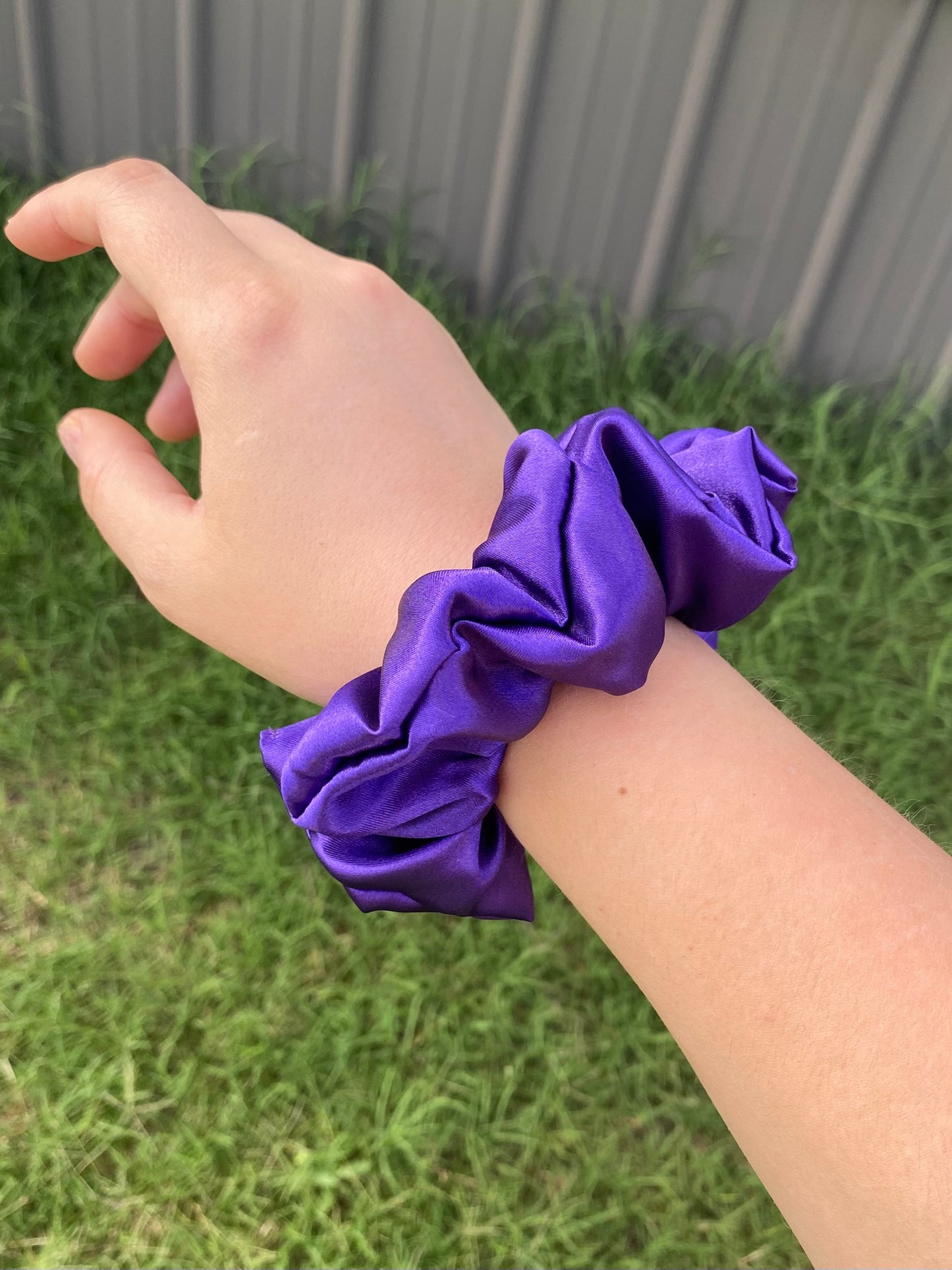 Regular Purple Satin Scrunchie