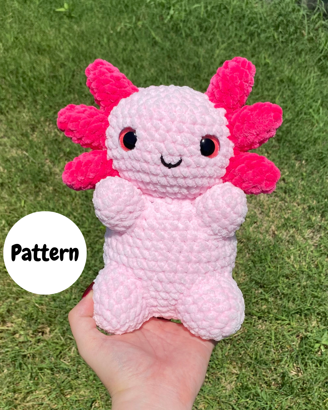 Pattern Bundle! Sitting Axolotl, NO SEW Laying Axolotl, & Mini No Sew Axolotl | PDF Download, Amigurumi, Plushie, Plush, Family, Deal