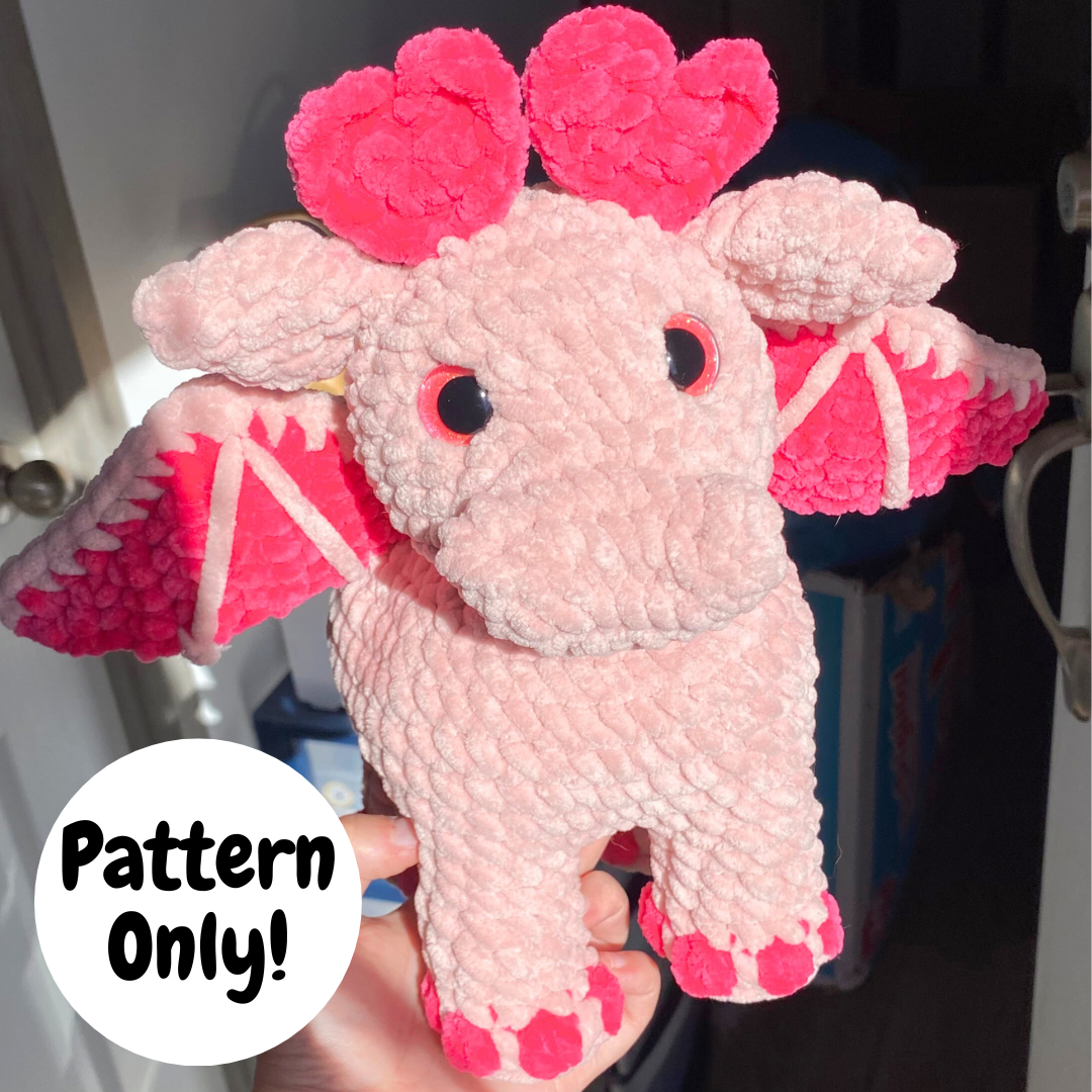 Crochet Pattern Baby Heart Dragon | Valentine's Day Dragon