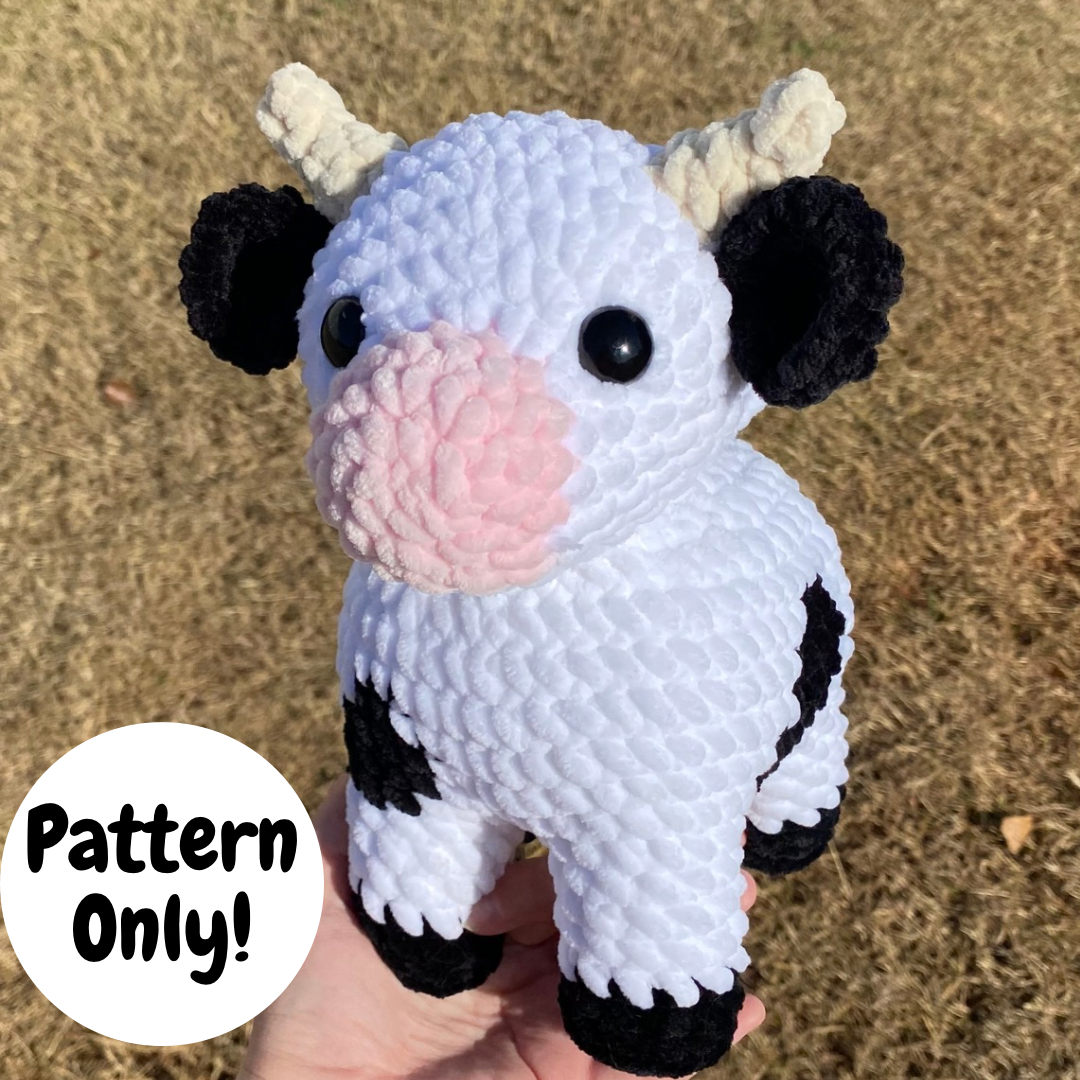 Low-Sew Crochet Cow Pattern | Amigurumi Cute Farm Animal Plushie