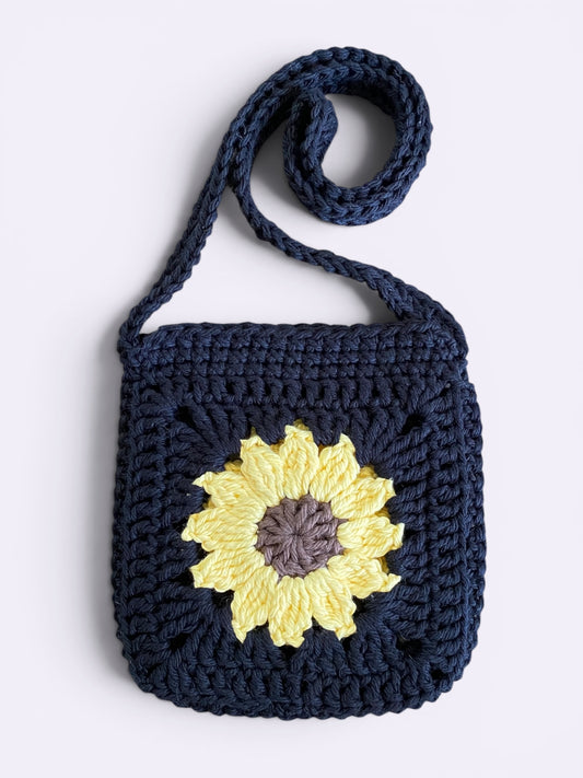 Crochet Sunflower Side Bag Phone Bag