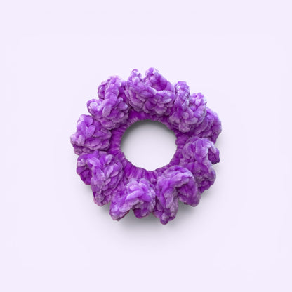 Purple Velvet Crochet Scrunchie