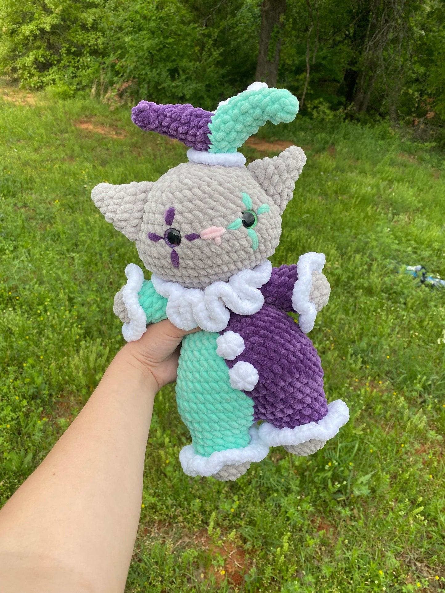 Jester Cat Crochet Plushie