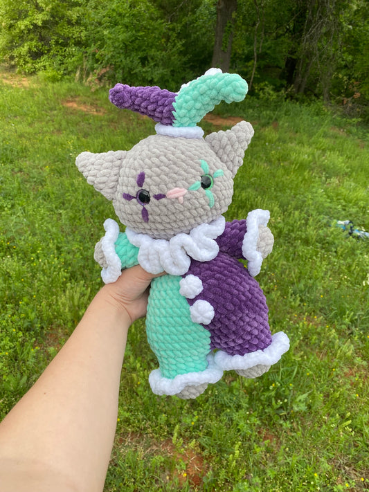 Jester Cat Crochet Plushie