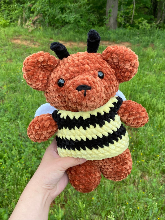 Bee Bear Crochet Plush With Removable Shirt