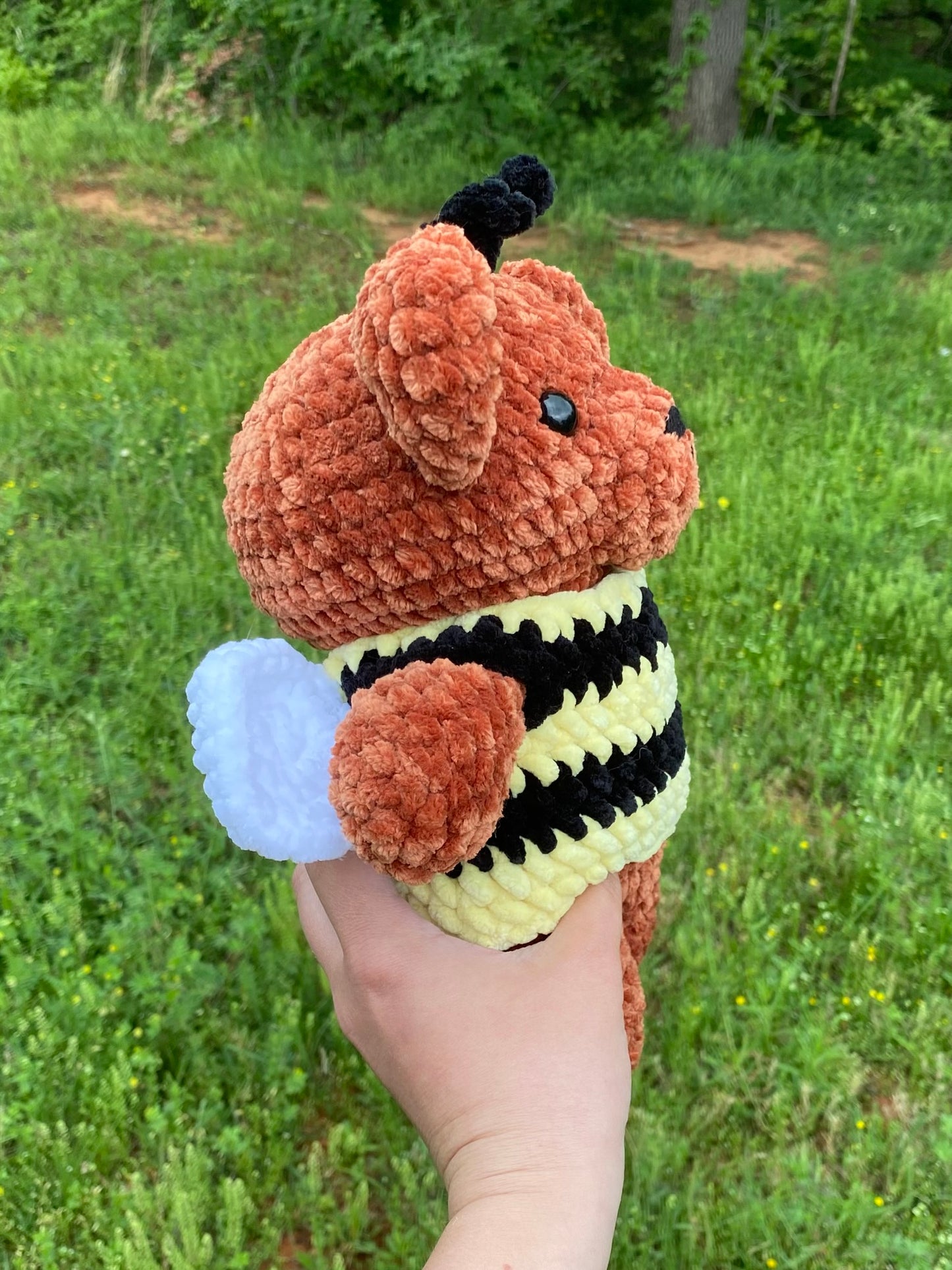 Bee Bear Crochet Plush With Removable Shirt