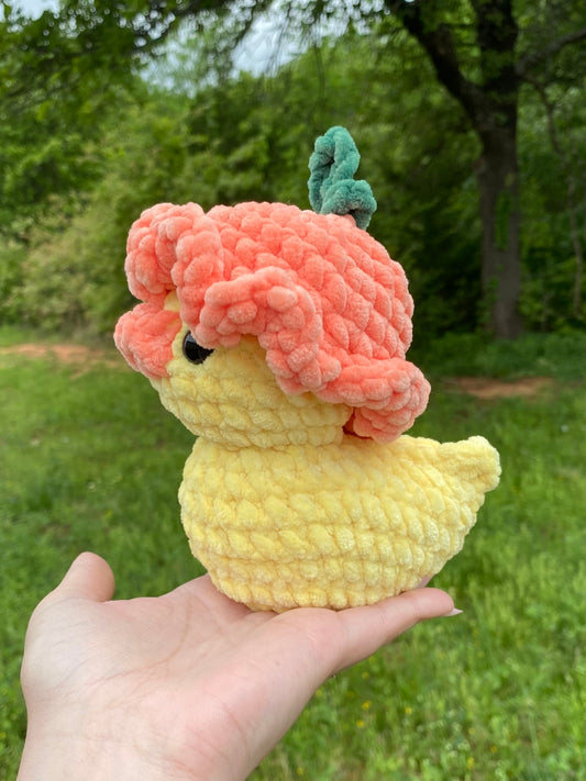 Duck with Removable Carrot Hat Crochet Plushie