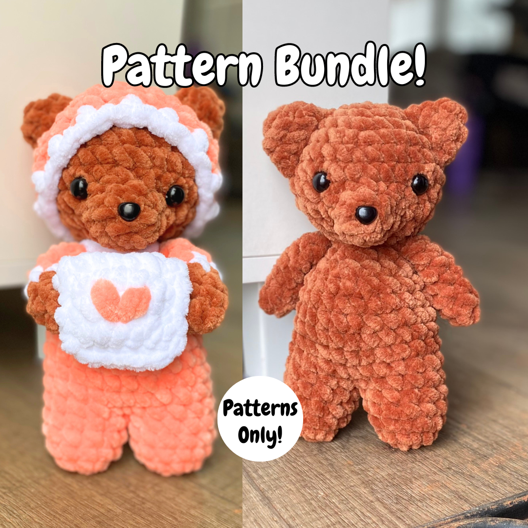 PATTERN BUNDLE Crochet Sleepy Time Baby Bear AND Baby Bear Patterns