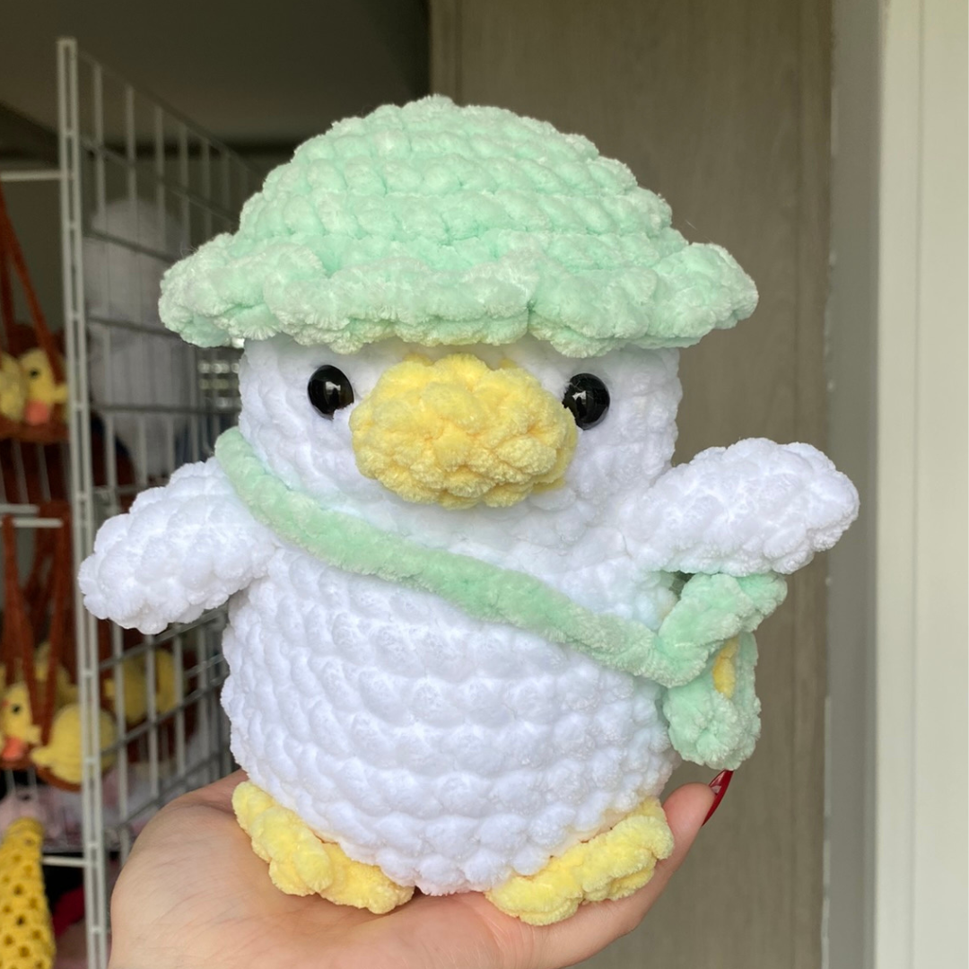 Build Your Own Crochet Duck Plushie With Bag and Hat Accessory