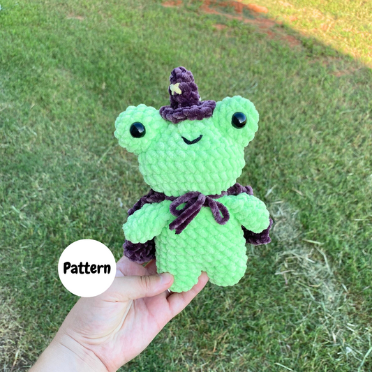 Wizard Frog Low Sew Crochet Pattern Digital Download PDF