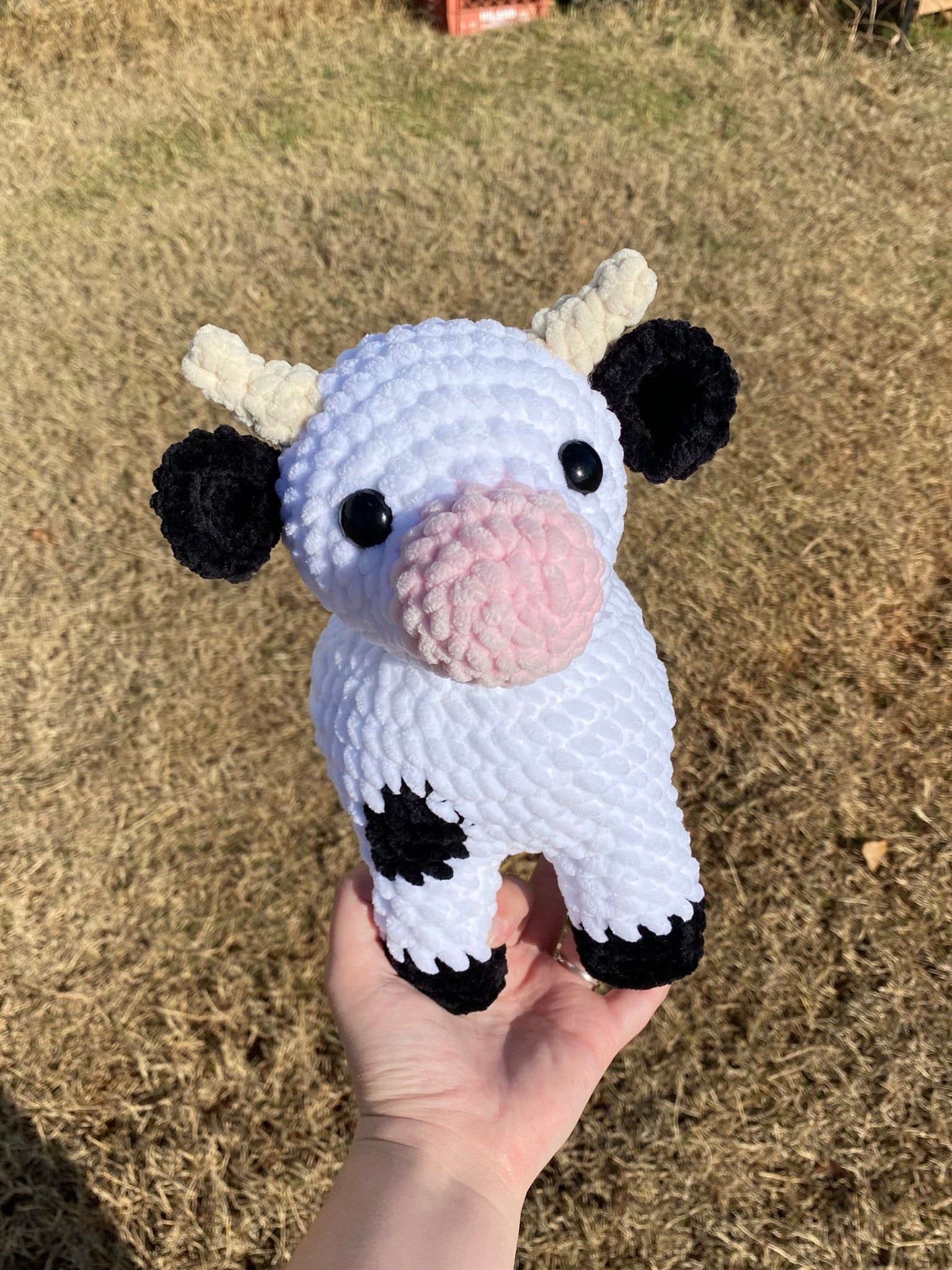 Crochet Cow Stuffies Low-Sew Crochet Cow Pattern Amigurumi Cute