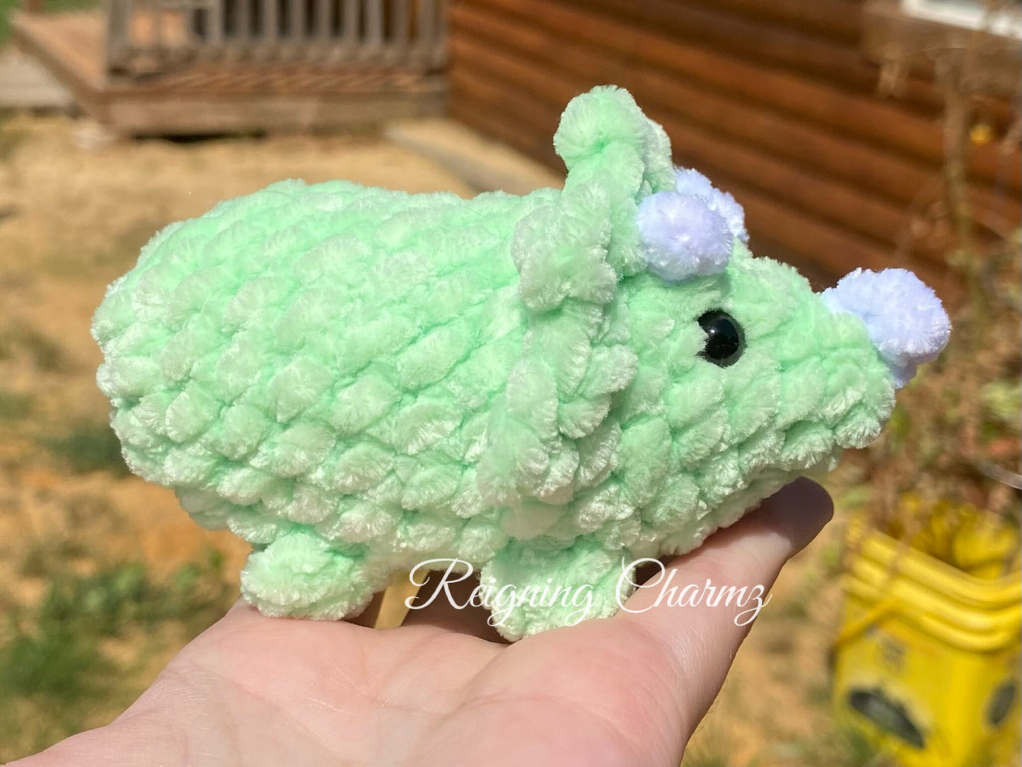 Mini Crochet Triceratops