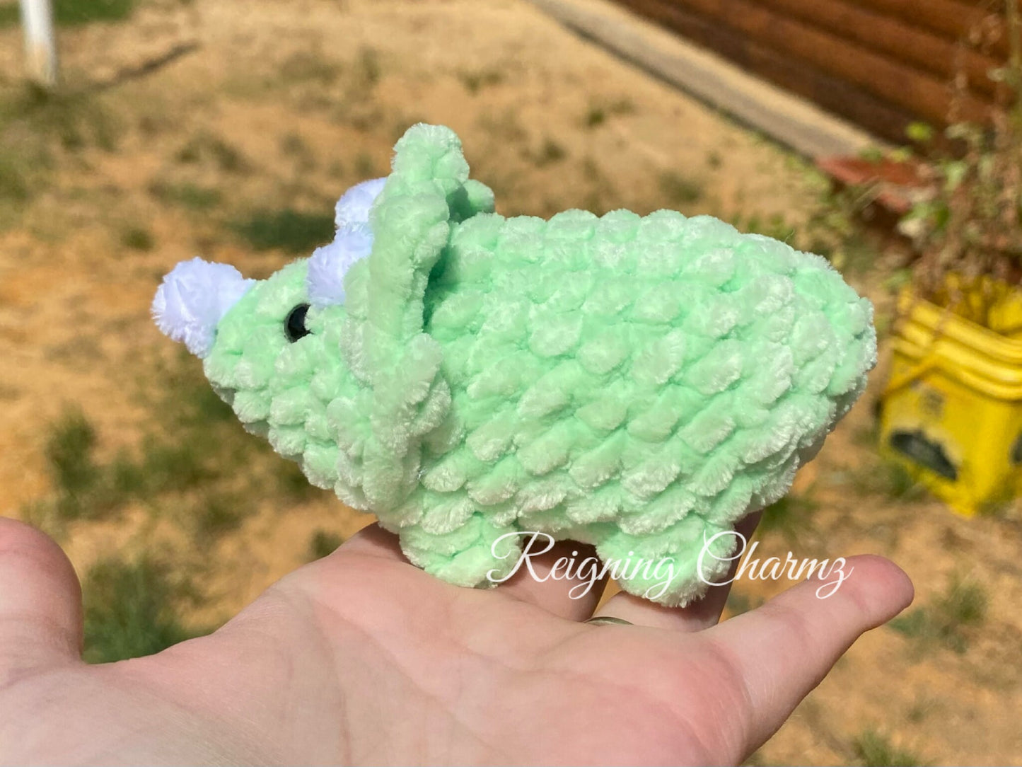 Mini Crochet Triceratops