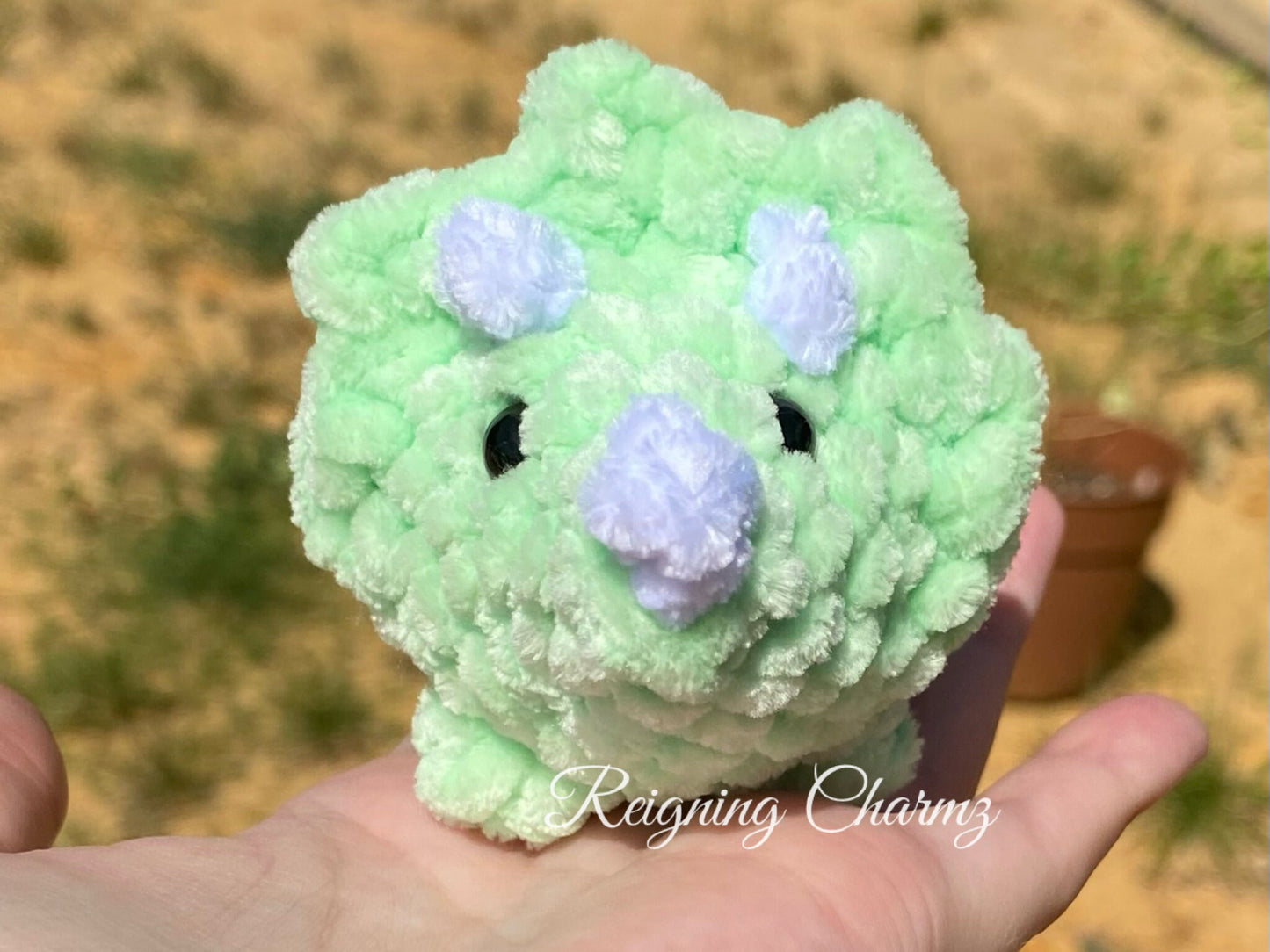 Mini Crochet Triceratops