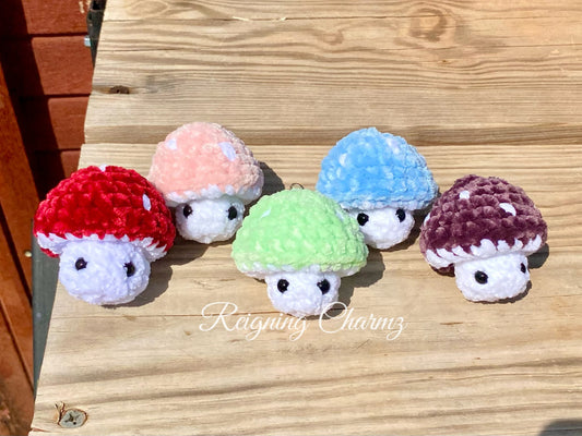 Crochet Mini Mushroom Pop-It Fidget Toy Keychain | Amigurumi Plushie | Stuffed Animal