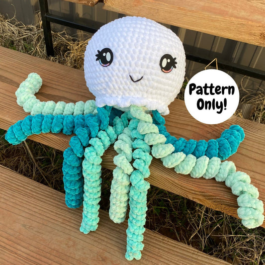 PATTERN JUMBO Jellyfish Crochet Amigurumi Pattern | Plushie, Plushies, Beginner Friendly, Crochet Pattern, Big Jellyfish