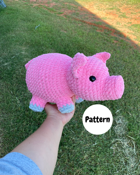 Low Sew Pig Crochet Pattern, Piggie, Farm Animal, Amigurumi Plushie (Digital Download PDF)
